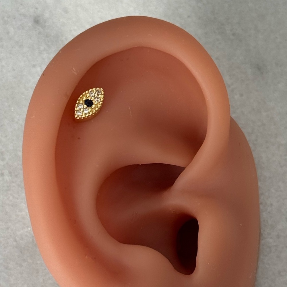 New Drop! Gold Evil Eye Crystal Cartilage Earring 

Brand New